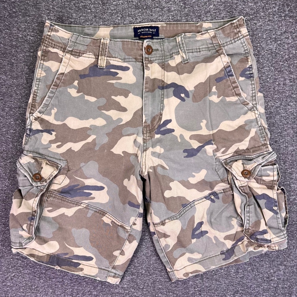 American Eagle Cargo Shorts Mens 36 Camo Classic Outdoor Flex Utility Fits34x10 - Picture 6 of 10